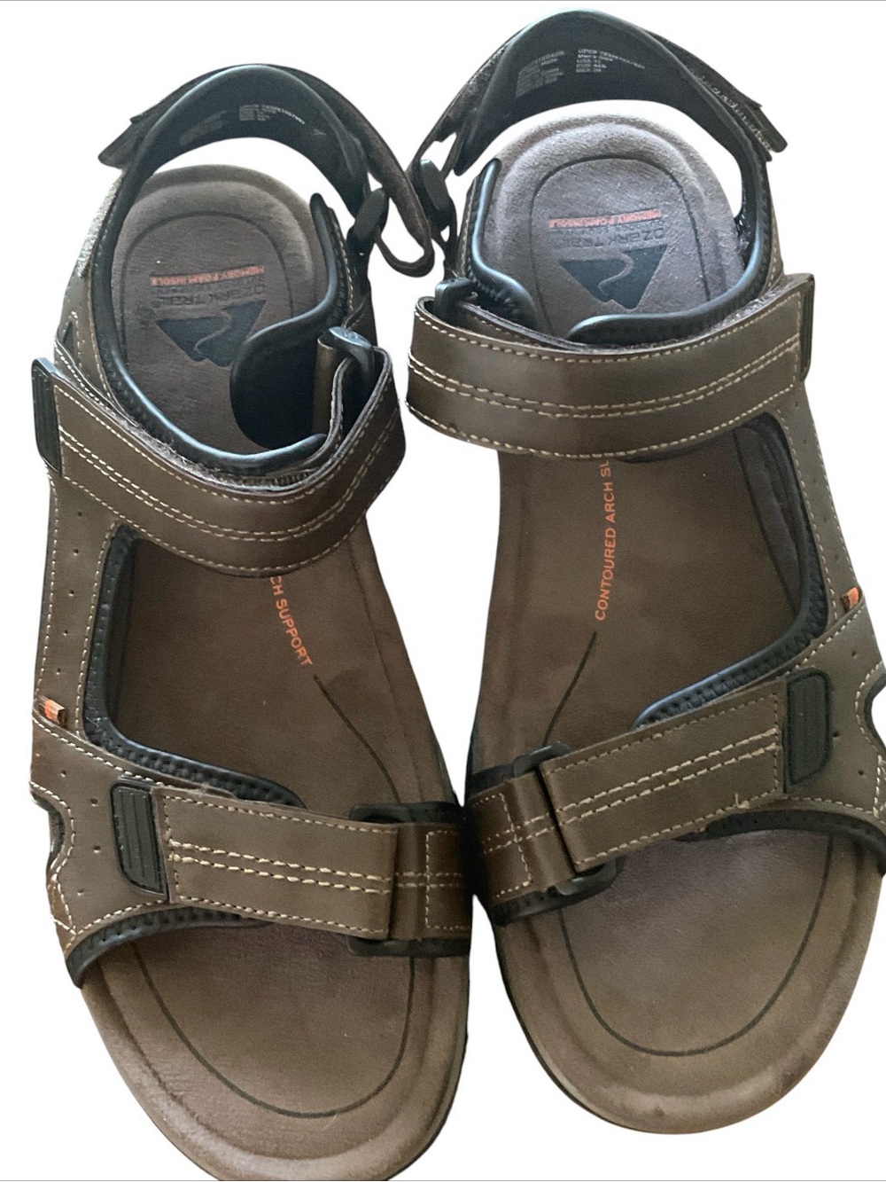 Ozark Trail Brown River Sport Terrain 3 Strap Sandals Men’s Size 11